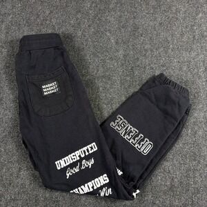 Market Pitbull Graphic Fleece Sweatpants 1992 University Joggers Small Black